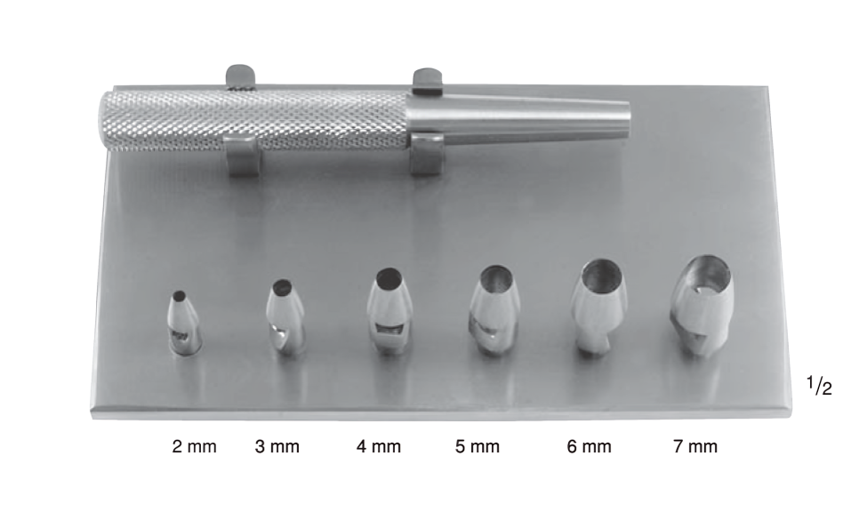Instrumentar dermatologic biopsie